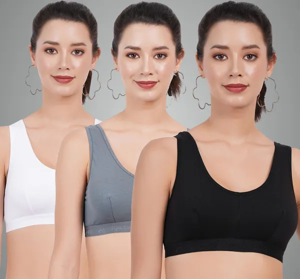 White,_Turquoise_Blue_And_Black_Double_Layered_Sports_Non_Padded_Bra_For_Women_Pack_Of_3