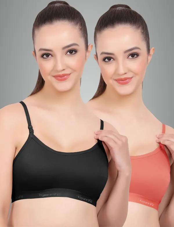 Black_And_Rose_Sports_Non_Padded_Bra_For_Women_Pack_Of_2