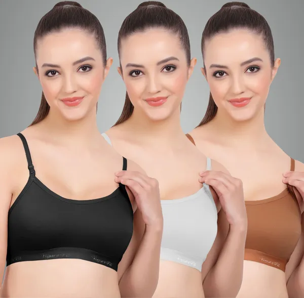 Black,_White_And_Brick_Sports_Non_Padded_Bra_For_Women_Pack_Of_3