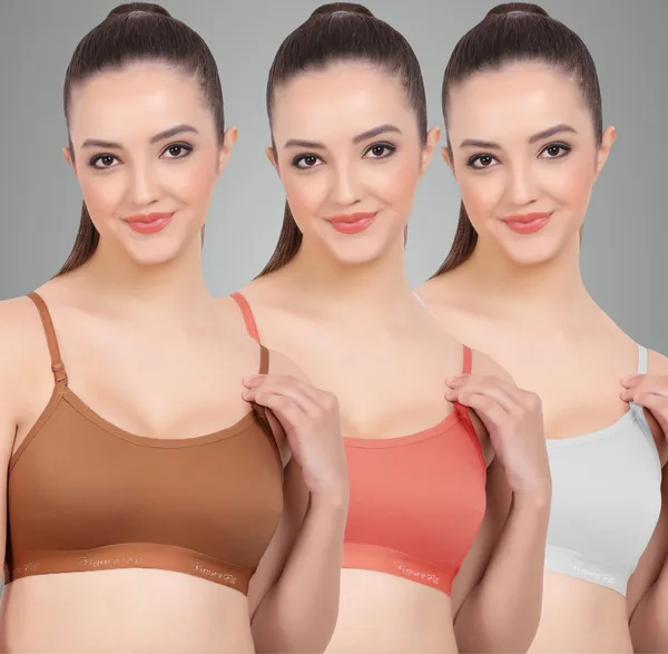 Brick,_Rose_And_White_Sports_Non_Padded_Bra_For_Women_Pack_Of_3