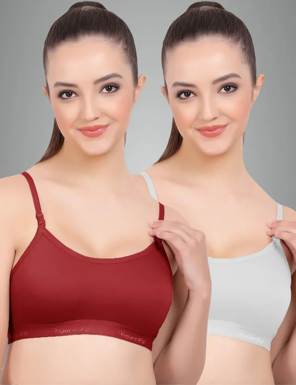 Maroon_And_White_Sports_Non_Padded_Bra_For_Women_Pack_Of_2