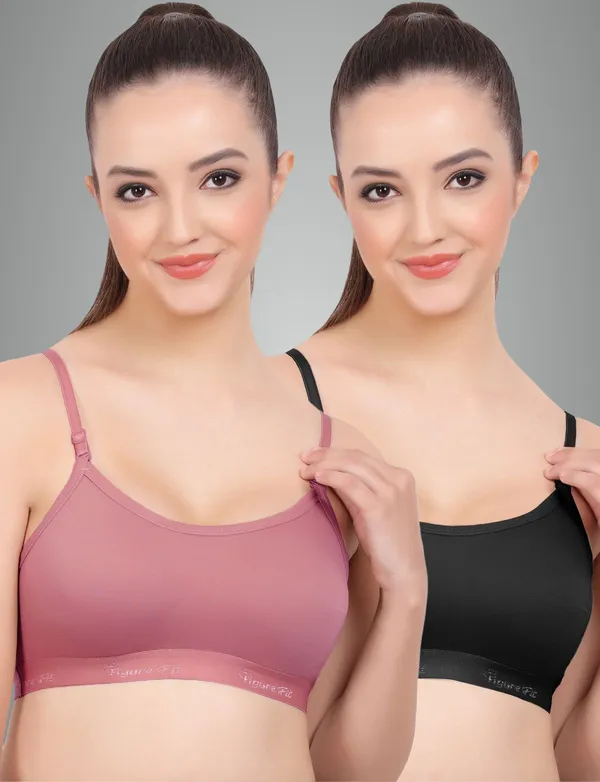 Onion_And_Black_Sports_Non_Padded_Bra_For_Women_Pack_Of_2