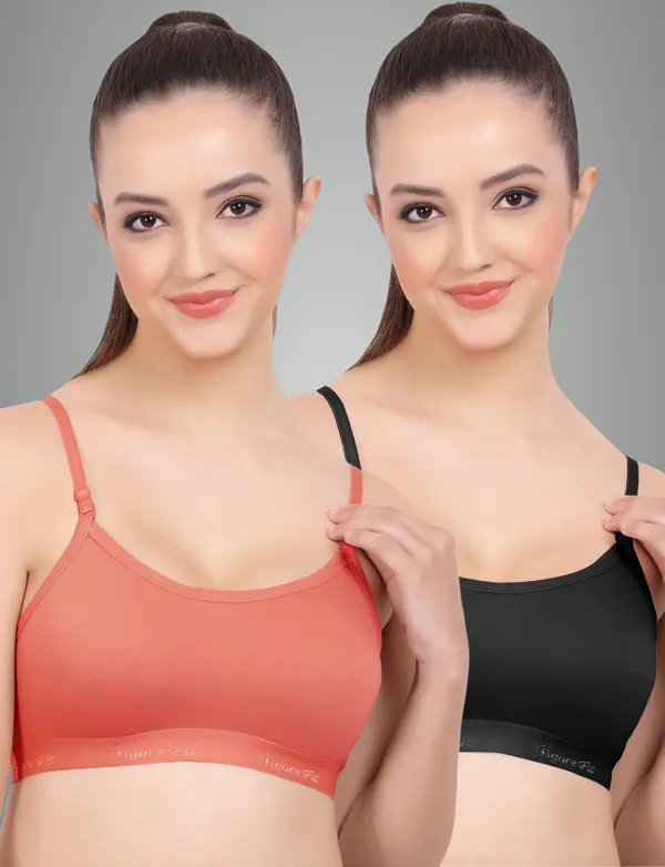 Rose_And_Black_Sports_Non_Padded_Bra_For_Women_Pack_Of_2