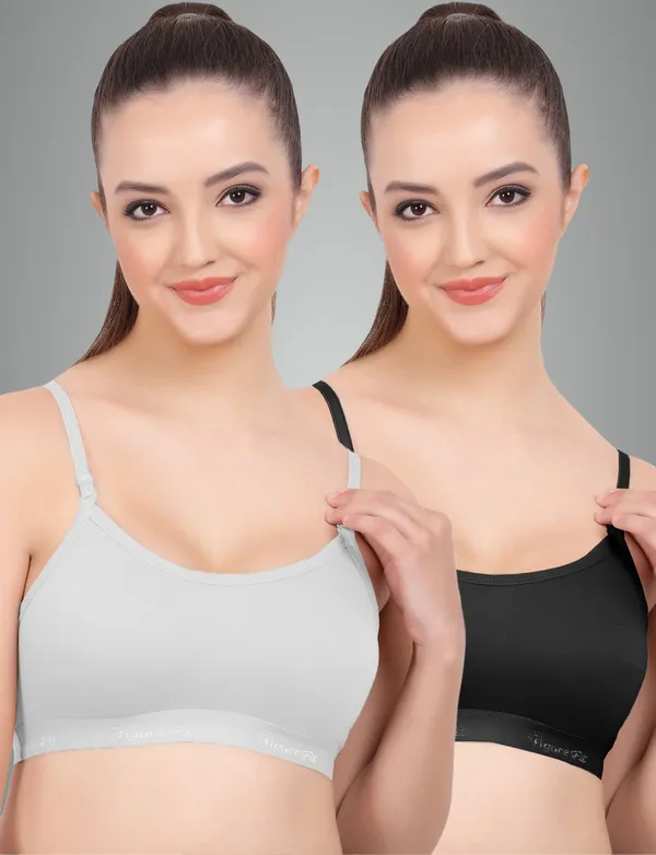 White_And_Black_Sports_Non_Padded_Bra_For_Women_Pack_Of_2