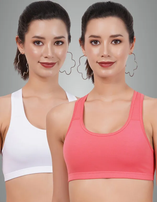 Carrot_And_White_Sports_Non_Padded_Bra_For_Women_Pack_Of_2