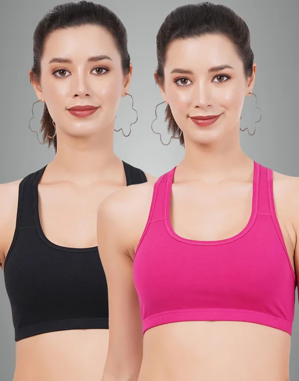 Rani_And_Black_Sportsmino_Sports_Non_Padded_Bra_For_Women_Pack_Of_2