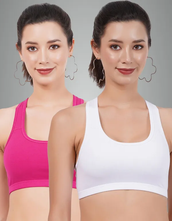 White_And_Rani_Sportsmino_Sports_Non_Padded_Bra_For_Women_Pack_Of_2