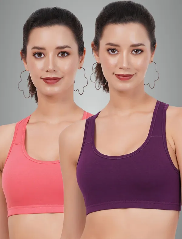 Wine_And_Carrot_Sportsmino_Sports_Non_Padded_Bra_For_Women_Pack_Of_2