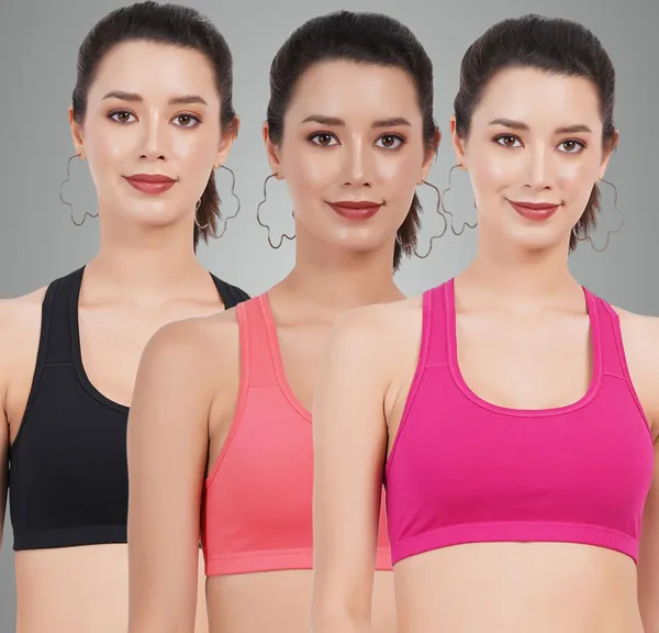 Black,_Carrot_And_Rani_Sports_Non_Padded_Bra_For_Women_Pack_Of_3