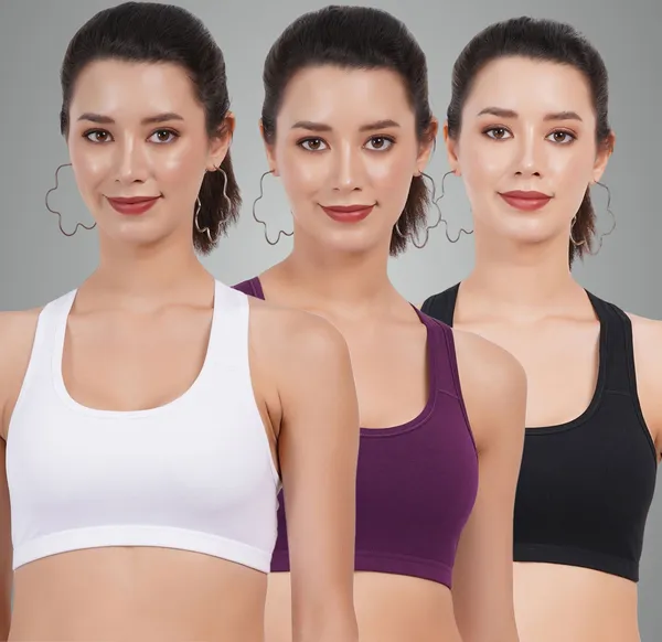 White,_Wine_And_Black_Double_Layered_Sports_Non_Padded_Bra_For_Women_Pack_Of_3