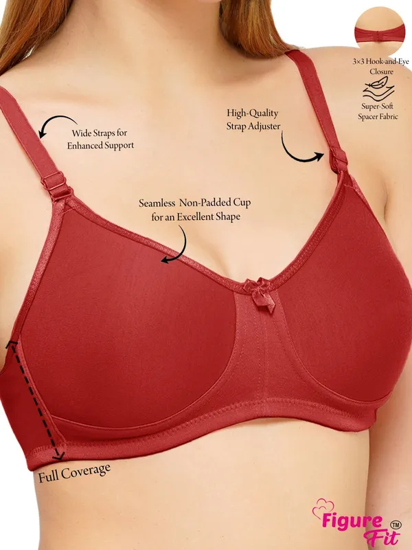 Carrot,_White_And_Maroon_Tshirt_Non_Padded_Bra_For_Women_Pack_Of_3