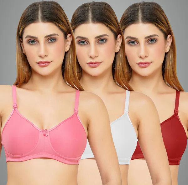 Carrot,_White_And_Maroon_Tshirt_Non_Padded_Bra_For_Women_Pack_Of_3
