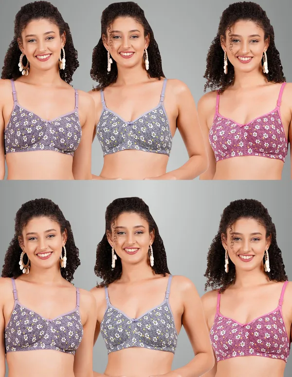 Mauve,_Grey_And_Onion_Hunnymould_Tshirt_Non_Padded_Bra_For_Women_Pack_Of_6