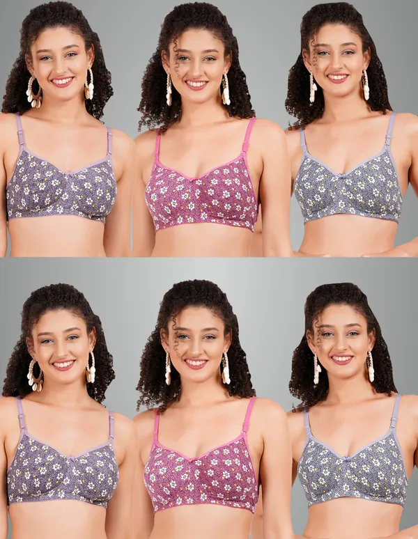 Mauve,_Onion_And_Grey_Hunnymould_Tshirt_Non_Padded_Bra_For_Women_Pack_Of_6