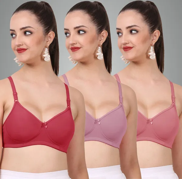 Maroon,_Mauve_And_Onion_Jollypad_Tshirt_Lightly_Padded_Bra_For_Women_Pack_Of_3