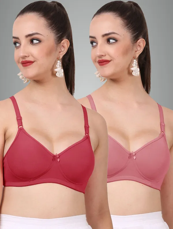 Maroon_And_Onion_Jollypad_Tshirt_Lightly_Padded_Bra_For_Women_Pack_Of_2