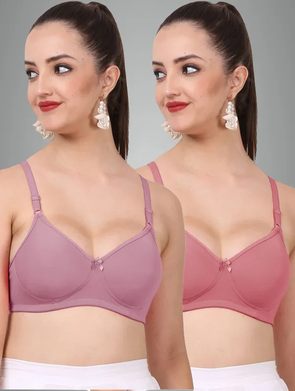 Mauve_And_Onion_Jollypad_Tshirt_Lightly_Padded_Bra_For_Women_Pack_Of_2
