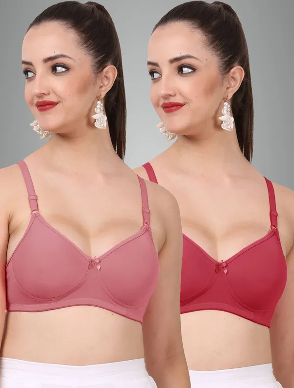Onion_And_Maroon_Jollypad_Tshirt_Lightly_Padded_Bra_For_Women_Pack_Of_2