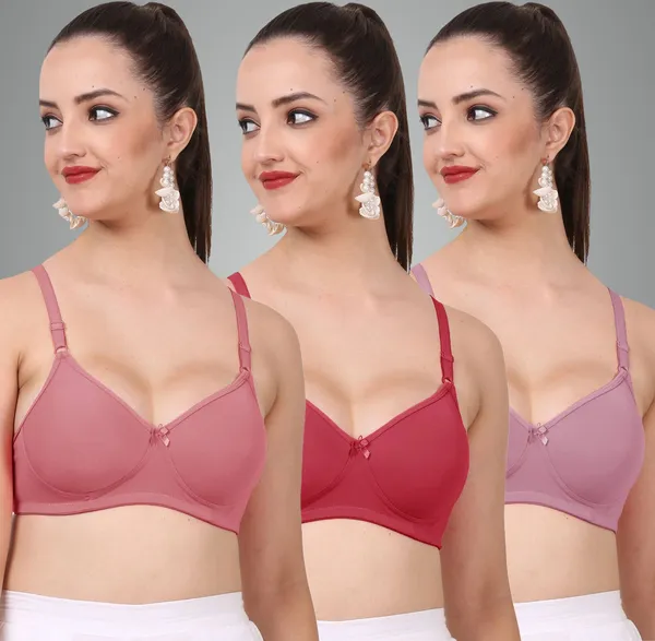 Onion,_Maroon_And_Mauve_Jollypad_Tshirt_Lightly_Padded_Bra_For_Women_Pack_Of_3