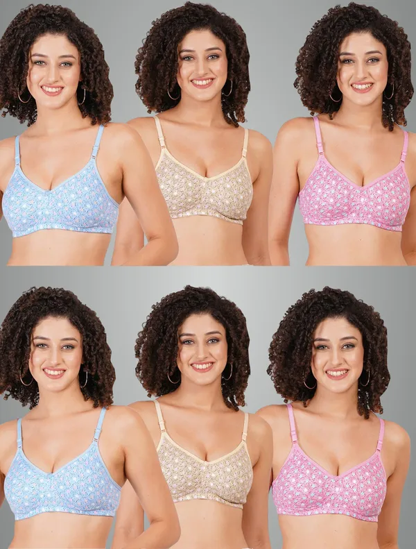 Blue,_Skin_And_Pink_Kangna_Tshirt_Non_Padded_Bra_For_Women_Pack_Of_6