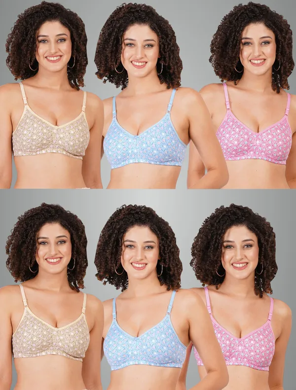 Skin,_Blue_And_Pink_Kangna_Tshirt_Non_Padded_Bra_For_Women_Pack_Of_6