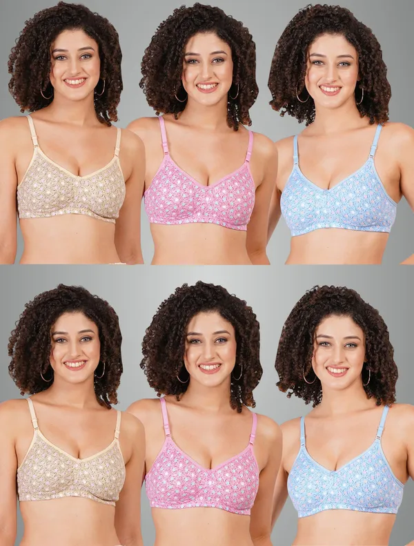 Skin,_Pink_And_Blue_Kangna_Tshirt_Non_Padded_Bra_For_Women_Pack_Of_6