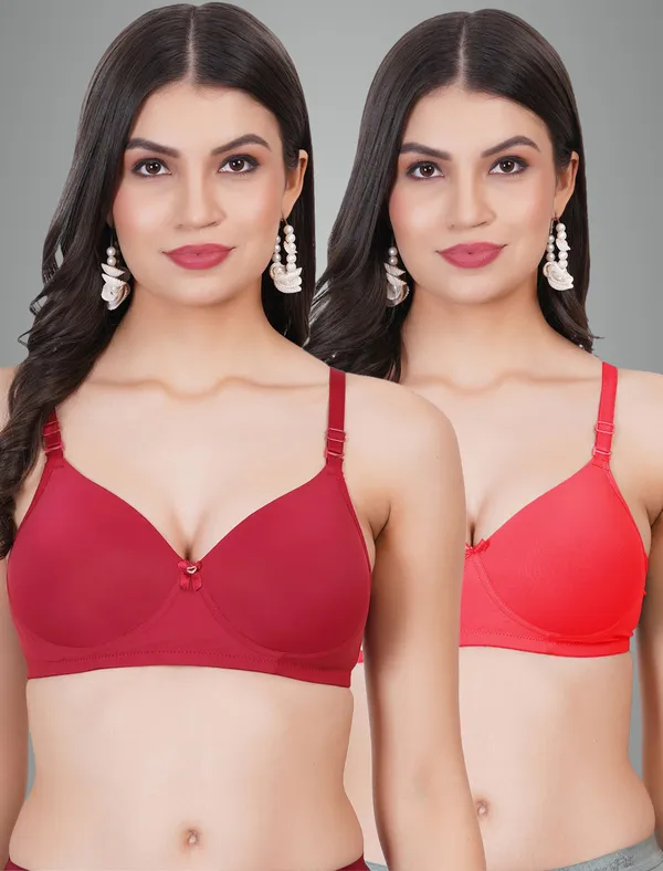 Maroon_And_Red_Kissme_Tshirt_Heavily_Padded_Bra_For_Women_Pack_Of_2