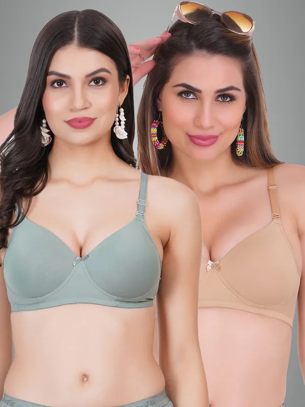 Pista_Green_And_Neude_Kissme_Tshirt_Heavily_Padded_Bra_For_Women_Pack_Of_2