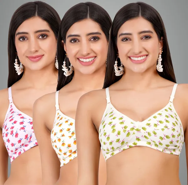 Pink,_Peach_And_Lemon_Lillyprint_Everyday_Non_Padded_Bra_For_Women_Pack_Of_3
