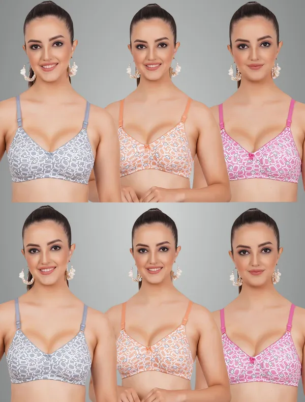 Grey,_Peach_And_Pink_Lotus_Everyday_Non_Padded_Bra_For_Women_Pack_Of_6