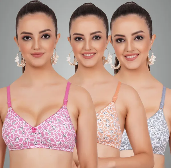 Pink,_Peach_And_Grey_Lotus_Everyday_Non_Padded_Bra_For_Women_Pack_Of_3