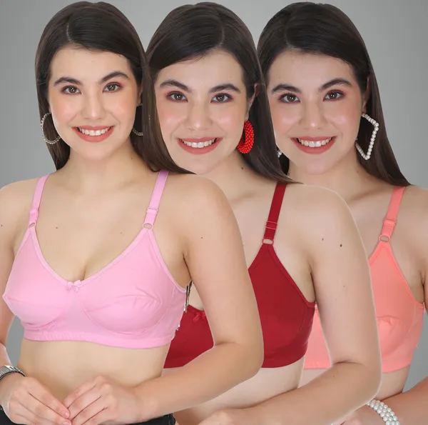 Pink,_Maroon_And_Peach_Mansi_Everyday_Non_Padded_Bra_For_Women_Pack_Of_3