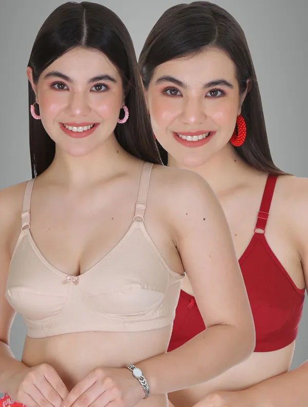 Skin_And_Maroon_Mansi_Everyday_Non_Padded_Bra_For_Women_Pack_Of_2