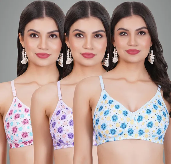 Blue,_Purple_And_Pink_Merrymouldmino_Tshirt_Non_Padded_Bra_For_Women_Pack_Of_3