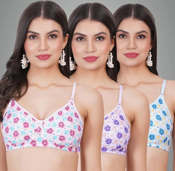 Pink,_Purple_And_Blue_Merrymould_Tshirt_Non_Padded_Bra_For_Women_Pack_Of_3