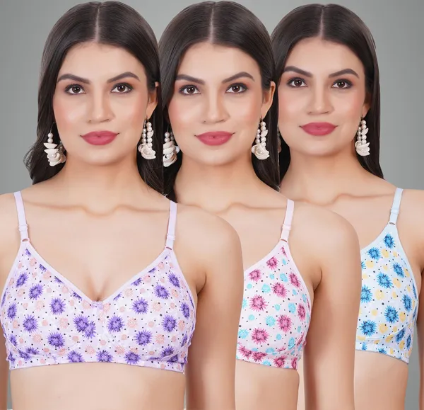 Purple,_Pink_And_Blue_Merrymould_Everyday_Non_Padded_Bra_For_Women_Pack_Of_3