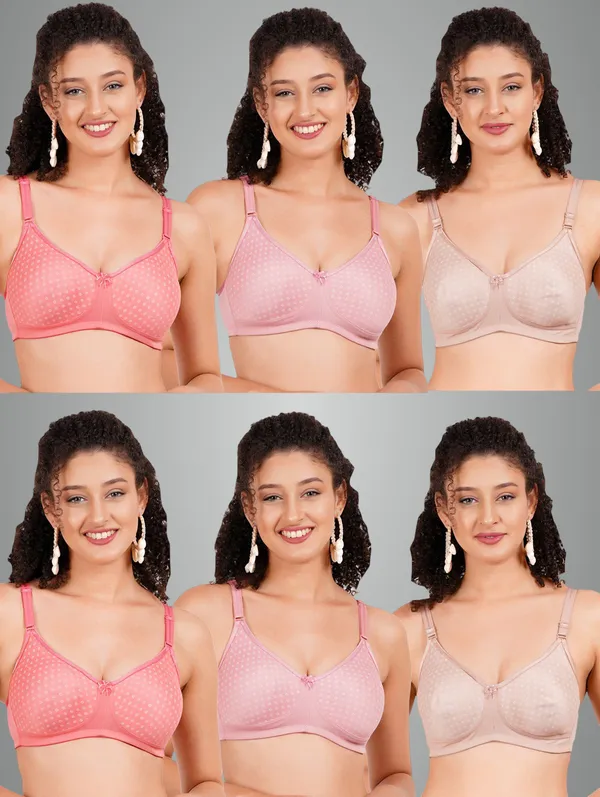Carrot,_Pink_And_Neude_Mistymould_Tshirt_Non_Padded_Bra_For_Women_Pack_Of_6