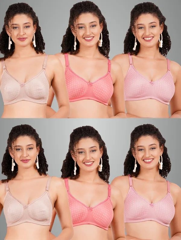 Neude,_Carrot_And_Pink_Mistymould_Tshirt_Non_Padded_Bra_For_Women_Pack_Of_6