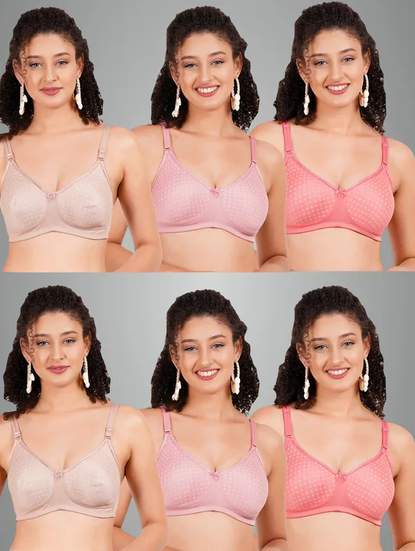 Neude,_Pink_And_Carrot_Mistymould_Tshirt_Non_Padded_Bra_For_Women_Pack_Of_6