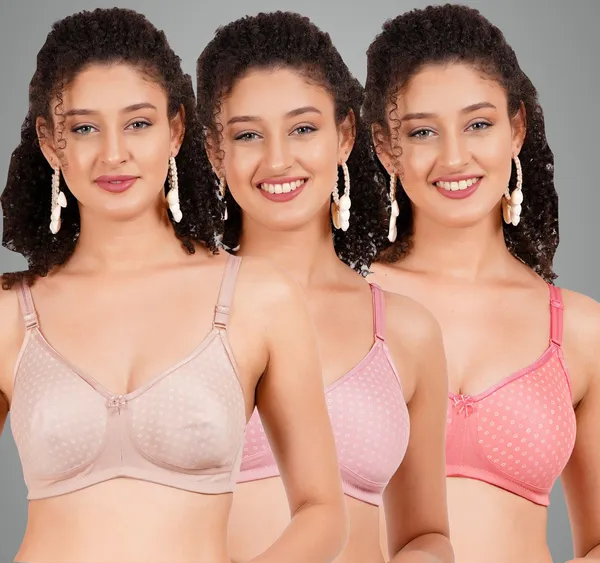 Neude,_Pink_And_Carrot_Mistymould_Tshirt_Non_Padded_Bra_For_Women_Pack_Of_3
