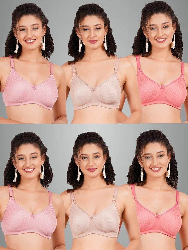 Pink,_Neude_And_Carrot_Mistymould_Tshirt_Non_Padded_Bra_For_Women_Pack_Of_6