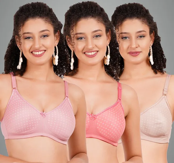 Pink,_Carrot_And_Neude_Mistymould_Tshirt_Non_Padded_Bra_For_Women_Pack_Of_3