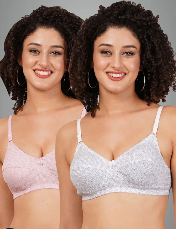 White_And_Pink_Rajnimino_Everyday_Non_Padded_Bra_For_Women_Pack_Of_2