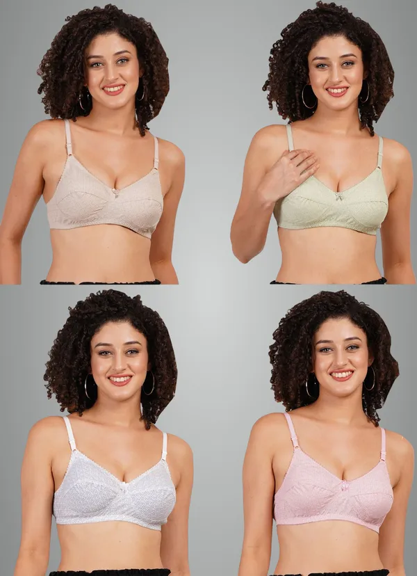 Brown,_Green,_White_And_Pink_Rajni_Everyday_Non_Padded_Bra_For_Women_Pack_Of_4