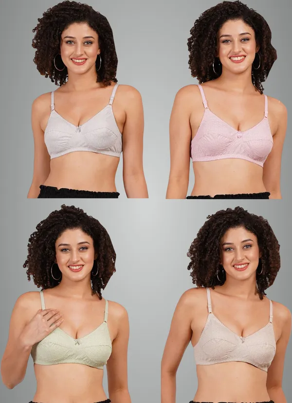 Grey,_Pink,_Brown_And_Green_Rajni_Everyday_Non_Padded_Bra_For_Women_Pack_Of_4