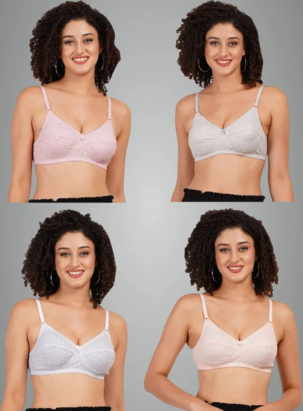 Pink,_Grey,_Orange_And_White_Rajni_Everyday_Non_Padded_Bra_For_Women_Pack_Of_4