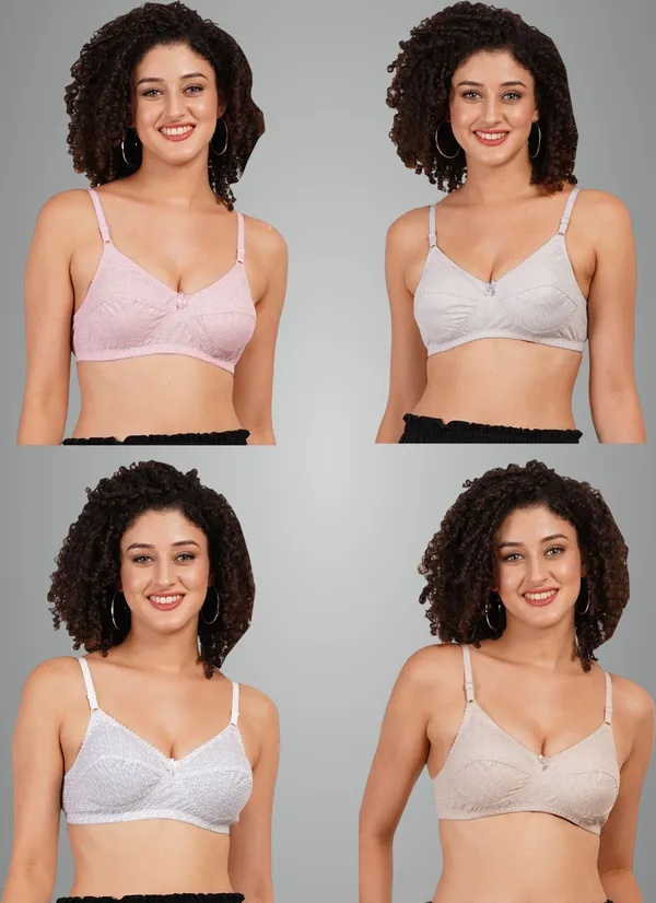 Pink,_Grey,_White_And_Brown_Rajni_Everyday_Non_Padded_Bra_For_Women_Pack_Of_4