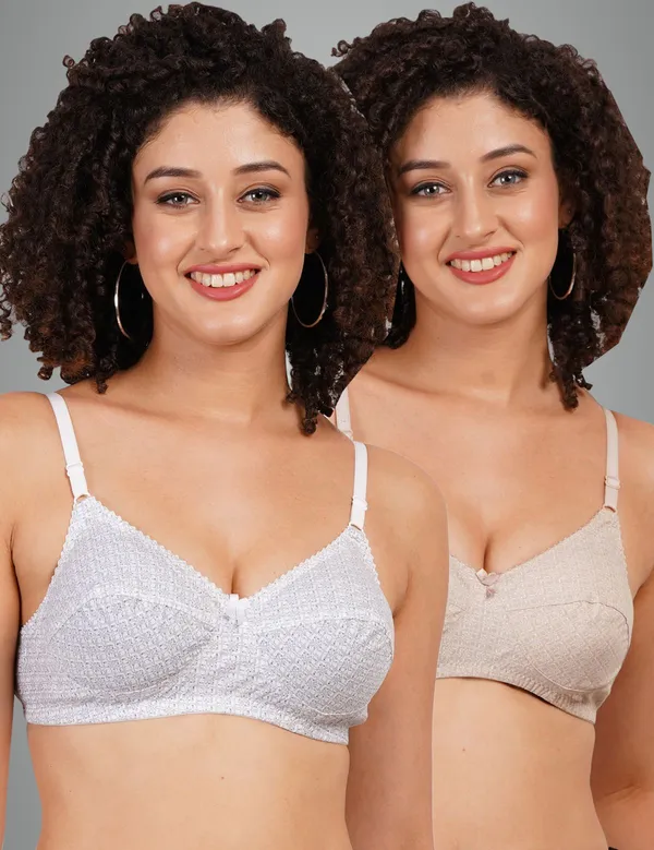 White_And_Brown_Rajni_Everyday_Non_Padded_Bra_For_Women_Pack_Of_2