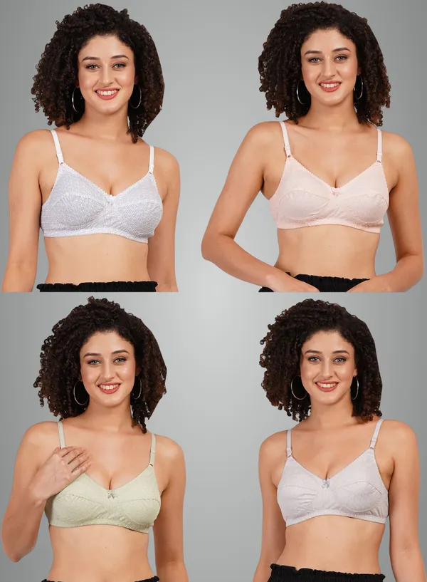 White,_Orange,_Green_And_Grey_Rajni_Everyday_Non_Padded_Bra_For_Women_Pack_Of_4