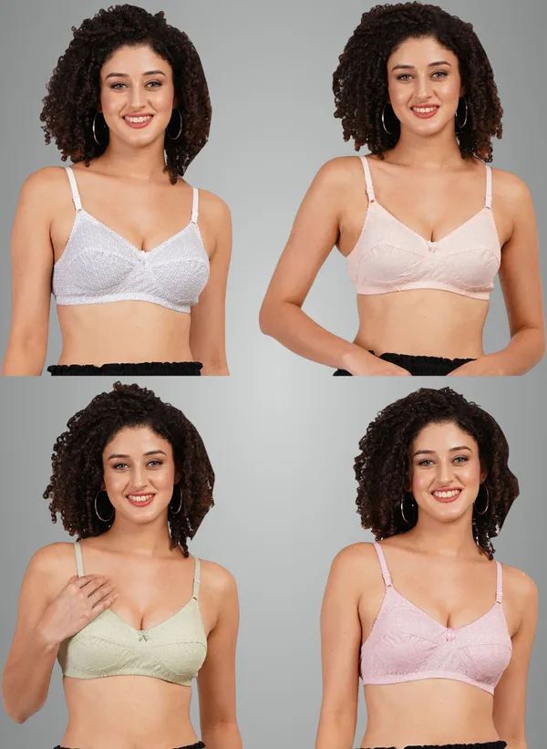 White,_Orange,_Green_And_Pink_Rajni_Everyday_Non_Padded_Bra_For_Women_Pack_Of_4